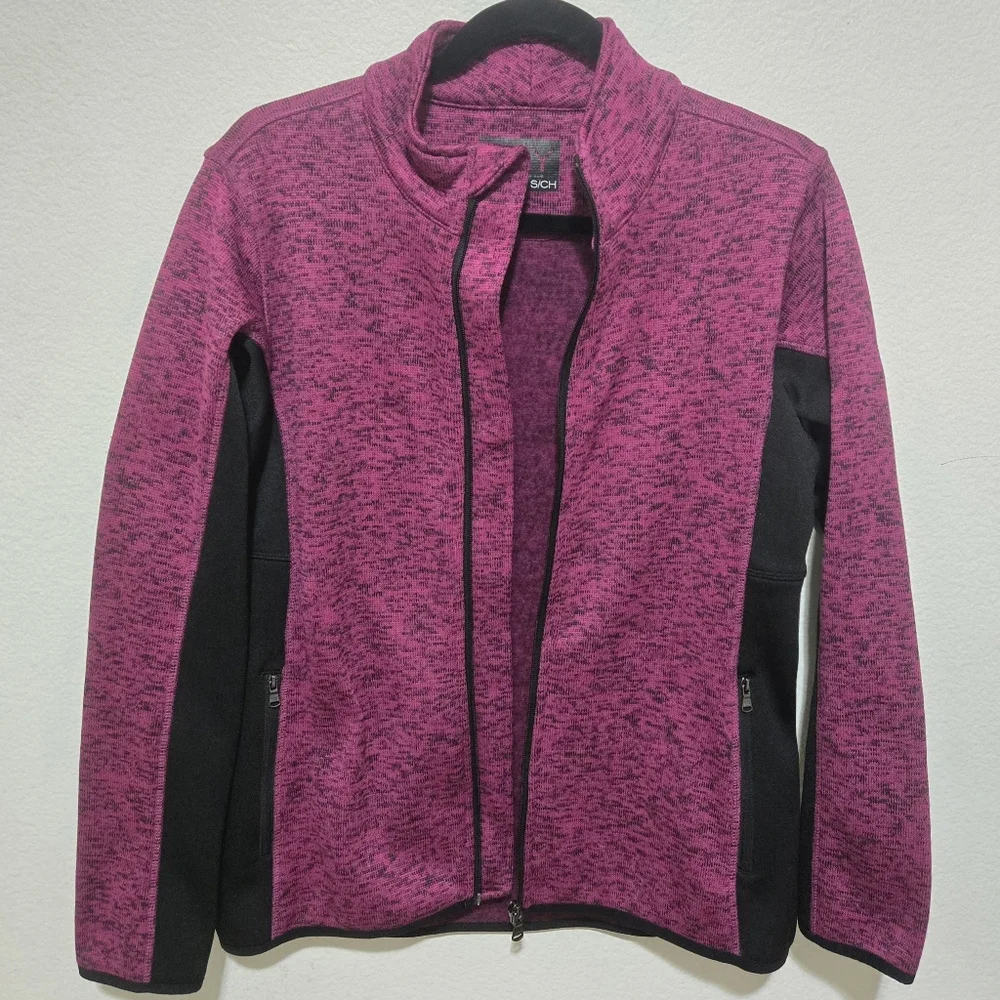MARC NEW YORK Magenta And Black Zip-Up Activewear Jacket Size Small - Picture 8 of 16